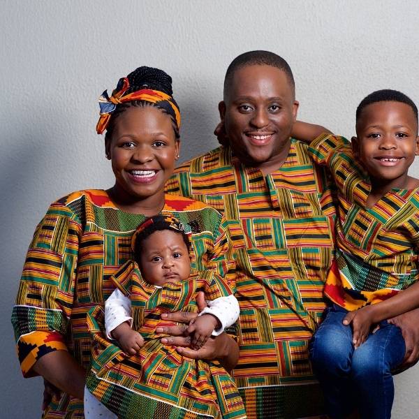 family in cultural clothing