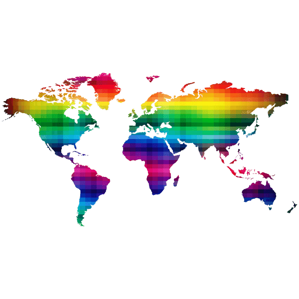 World map in colors